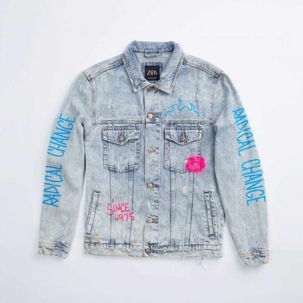 Premium Zara Men's Panda Denim Jacket M - Very Rare